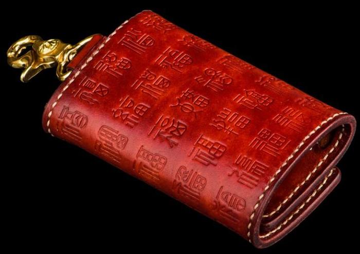 Handmade Leather Tooled Mens Cool Car Key Wallet Car Key Holder Car KeyChain for Men