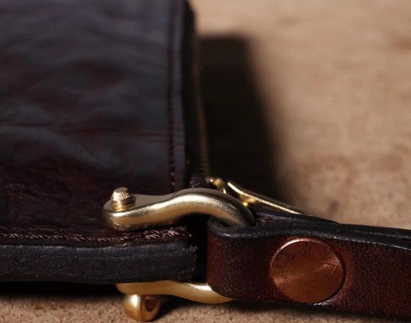Handmade Genuine Leather Mens Cool Biker Chain Wallet Long Leather Wallet Slim Clutch Wristlet Wallet for Men