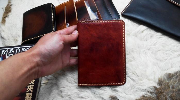 Handmade Leather Mens Small Passport Wallets Travel Wallets for Men