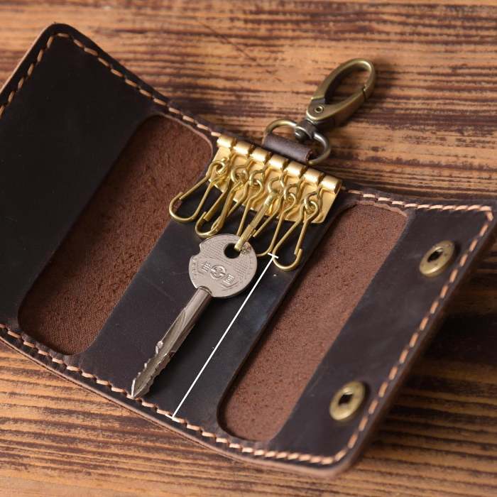Handmade Leather Mens Cool Key Wallet Car Key Holder Car Key Case for Men