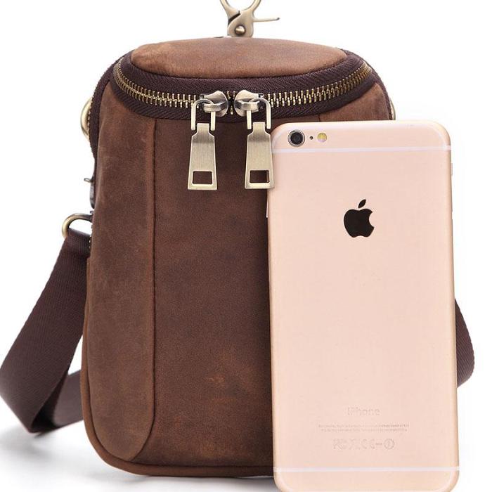Cool Retro Mens Leather One Shoulder Backpack Chest Bag Sling Bags For Men