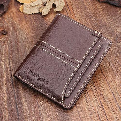 Handmade Leather Mens Cool Slim Leather Wallet Men Small Wallets Bifold for Men