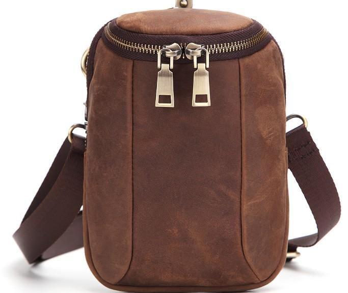 Cool Retro Mens Leather One Shoulder Backpack Chest Bag Sling Bags For Men