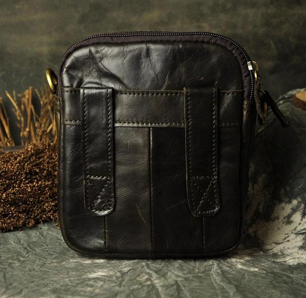 Leather Belt Pouch Mens Waist Bag Shoulder Bag for Men