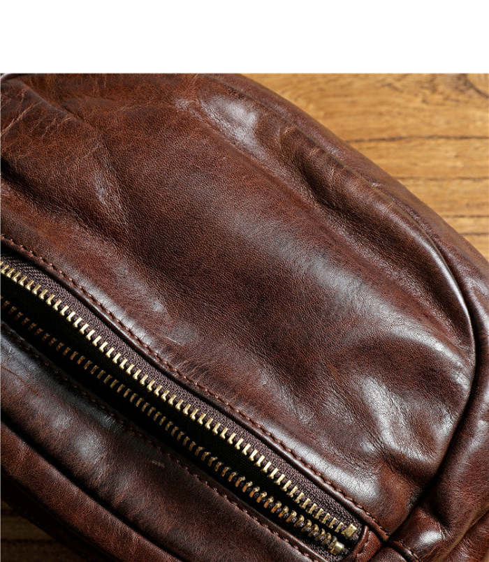 Leather Small Fanny Pack Crossbody Mens Small Chest Bag Hip Pack Small Leather Belt Bag Bumbag for Men