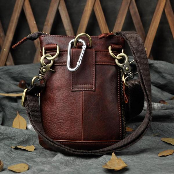 Small Leather Mens Belt Pouch Waist Bag Shoulder Bag BELT BAG For Men