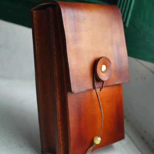 Handmade Leather Belt Pouch Mens Waist Bag CIGARETTE Pouch for Men