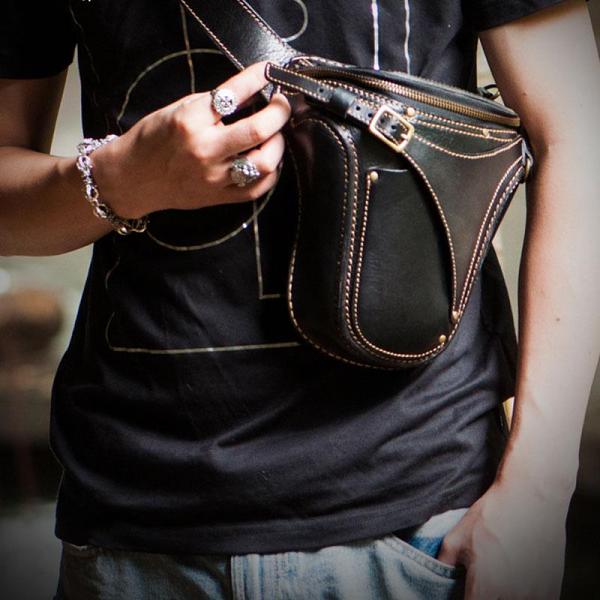 Leather Belt Pouch Mens Small Cases Waist Bag Hip Pack Belt Bag Fanny Pack Bumbag for Men