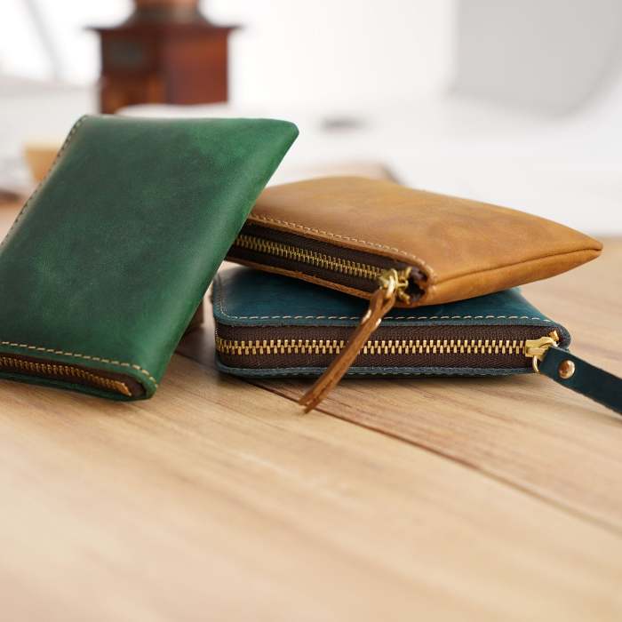 Leather Small Mens Wallet Zipper billfold Front Pocket Wallet Card Wallet Small Wallet for Men