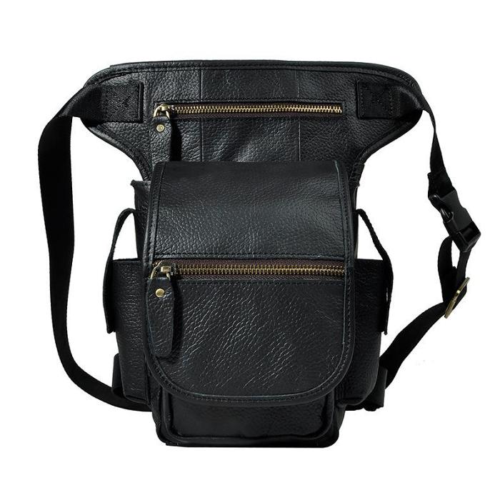 Leather Drop Leg Bag Belt Pouch Mens Waist Bag Shoulder Bag for Men