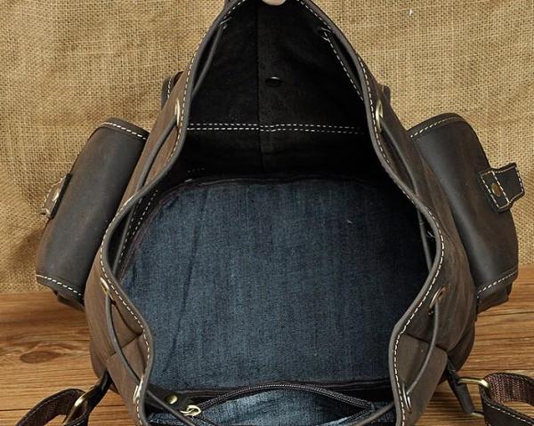 Cool Leather Mens Backpack Vintage Travel Backpack School Backpack for men