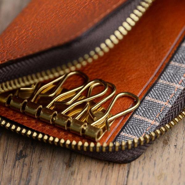 Cool Leather Mens Black Key Chain Wallet Car Key Wallet Brown Car Key Case Keys Holder for Men
