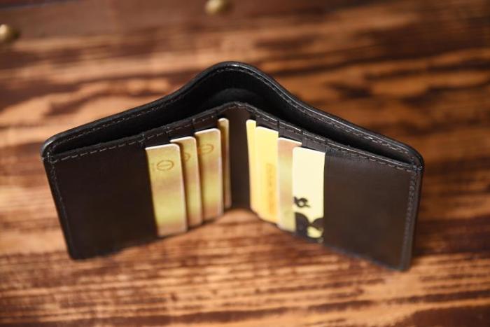 Handmade Leather Mens Cool Slim Leather Wallet Men Small Wallets Bifold for Men