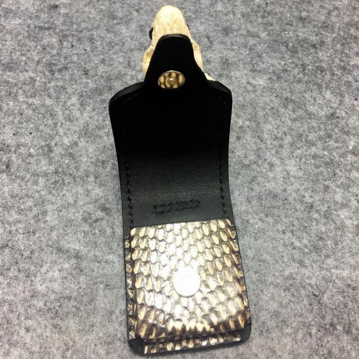 Cool Mens Leather Snake Zippo Lighter Cases with Loop Zippo lighter Holder with clips