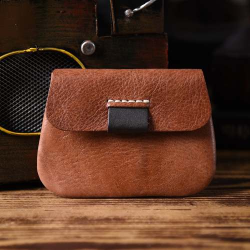 Handmade Mens Cool Short Leather Wallet Men Small Coin Slim Wallets Bifold for Men