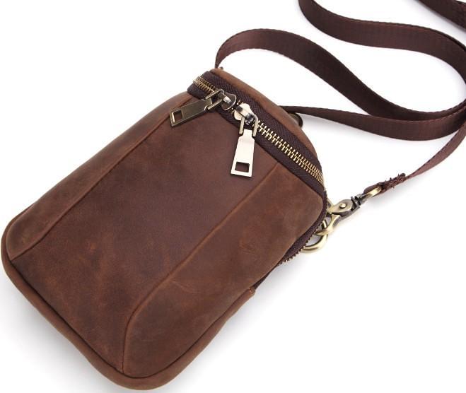 Cool Retro Mens Leather One Shoulder Backpack Chest Bag Sling Bags For Men