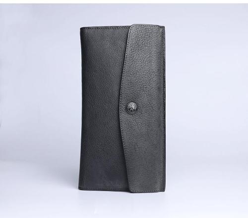 Cool Leather Brown Mens Long Wallet Envolpe Long Wallet Trifold Clutch Wallet for Men