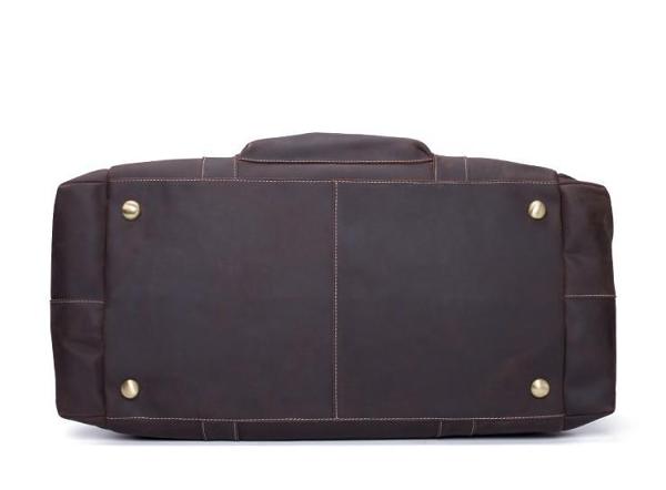 Cool Vintage Coffee Black Leather Mens Overnight Bags Travel Bags Weekender Bags For Men