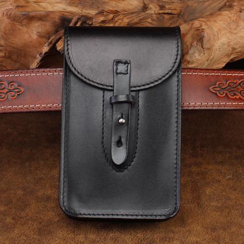Cool Leather Mens Biker Cell Phone Holster Belt Pouch Side Bag Shoulder Bag for Men