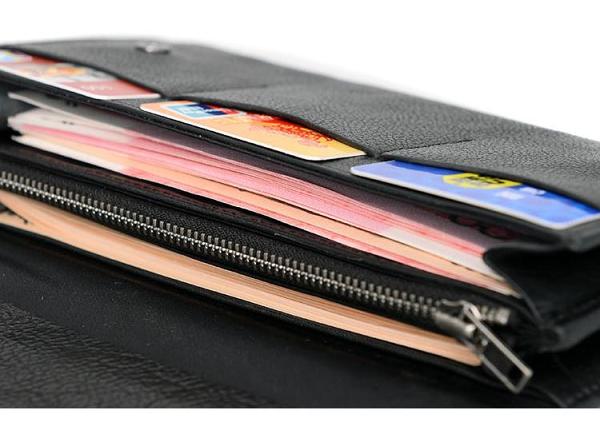 Tan Cool Leather Mens Long Wallet Black Bifold Wallet Long Wallet Brown Phone Wallet For Men