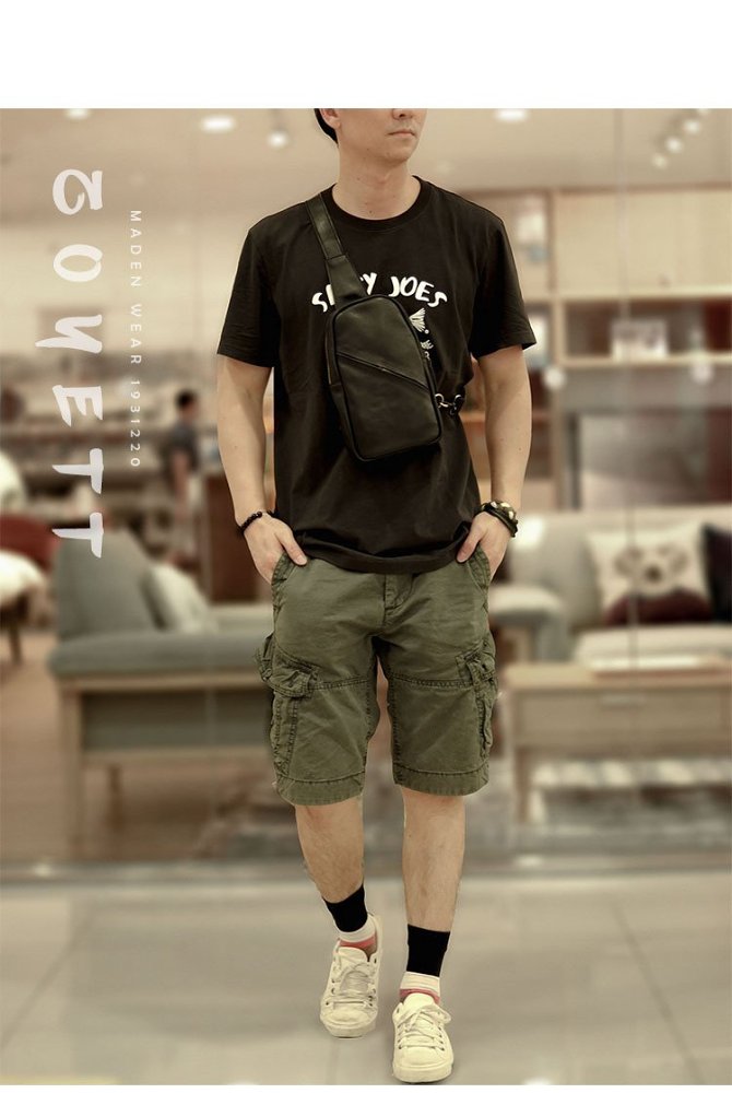 Vintage Dark Brown Leather Mens Chest Bag Black Sling Bag Sling Pack For Men