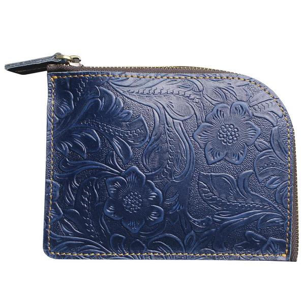 Handmade Leather Floral Mens Front Pocket Wallet Cool Slim Leather Wallet Men billfold Wallets Bifold for Men