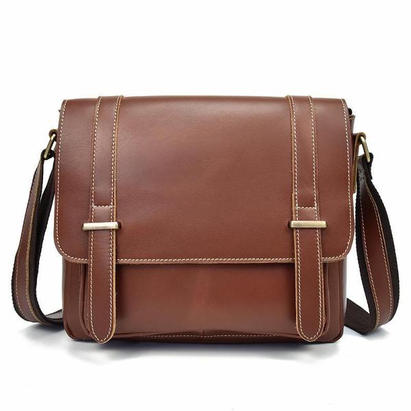 Vintage Leather Messenger Bag Shoulder Bag CrossBody Bag For Men