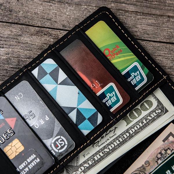 Leather Long Wallets for Men Travel Wallet Passport Bifold Wallet for Men