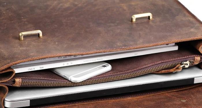 Cool Coffee Leather Mens Briefcase Work Shoulder Bag Laptop Bag Business Bag for Men