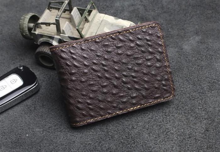 Handmade Leather Mens License Wallets Cool Short Wallet Card Holder Small Card Slim Wallets for Men