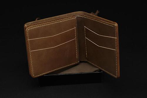 Handmade Leather Tooled Alien Mens billfold Wallet Cool Leather Wallet Slim Wallet for Men