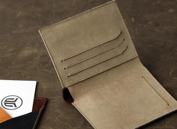 Black Leather Mens Small Wallet Bifold Wallet for Men