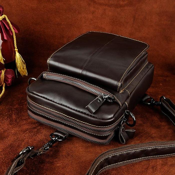 Leather Mens Cool Sling Bag Crossbody Bag Waist Bag for men