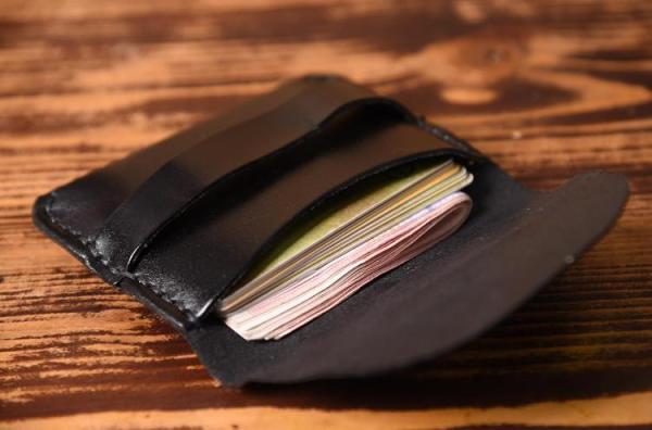 Handmade Mens Cool billfold Leather Wallet Men Small Card Slim Wallets Bifold for Men