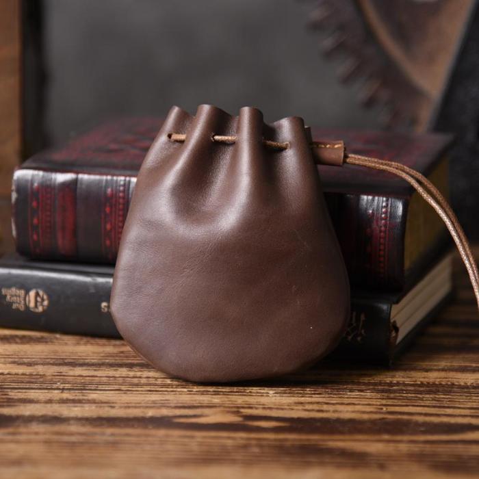 Handmade Leather Mens Cool Change Coin Wallet Coin Holder Coin Pouch Case for Men