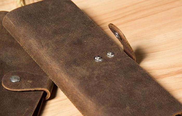 Handmade Leather Mens Card Wallet Vintage Coffee Multi Cards Wallet for Men