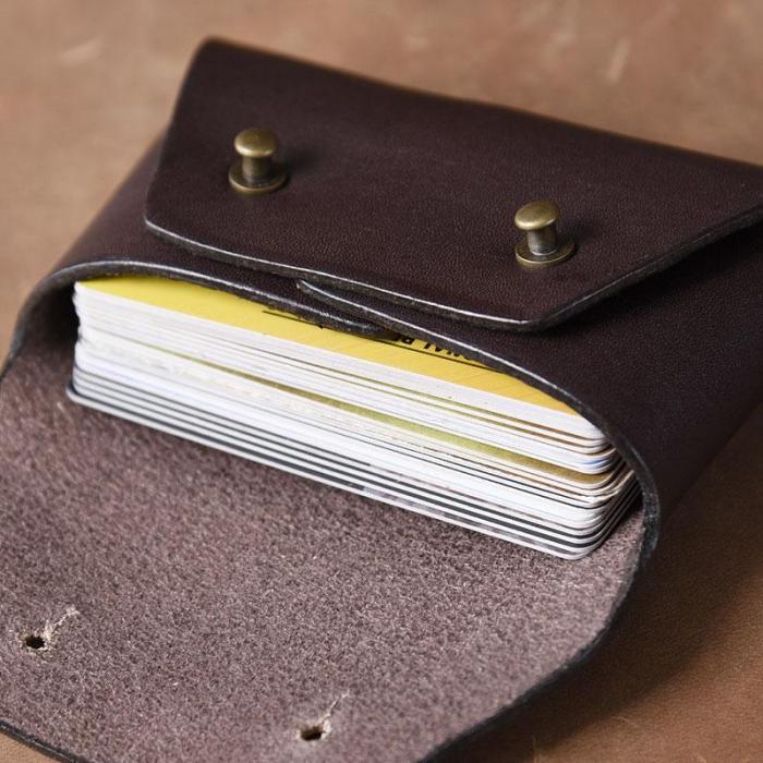 Handmade Leather Mens Cool Coin Change Leather Wallet Men Small Wallets Card for Men