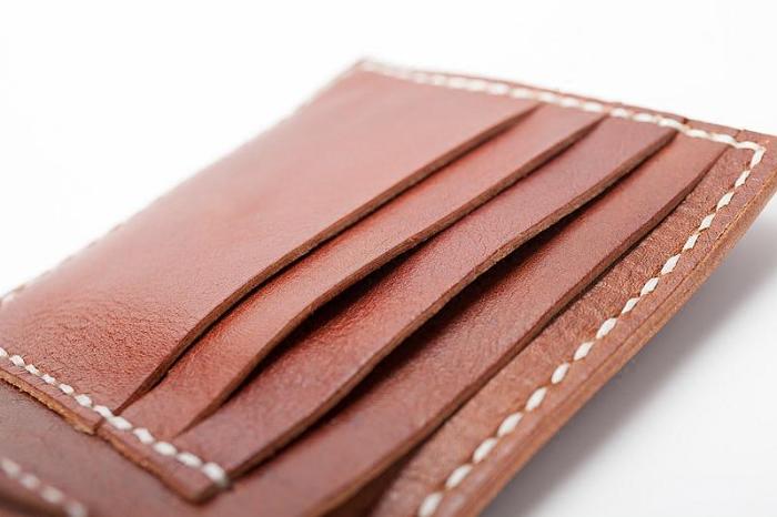 Red Brown Handmade Leather Mens billfold Wallet Bifold Small Wallets Front Pocket Wallet For Men