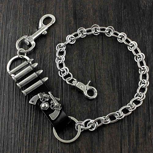 Solid Stainless Steel Revolver Wallet Chain Cool Punk Rock Biker Trucker Wallet Chain Trucker Wallet Chain for Men