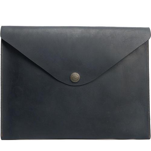 Vintage Business Leather Mens Black Envelope Bag Document Purse Brown Clutch For Men
