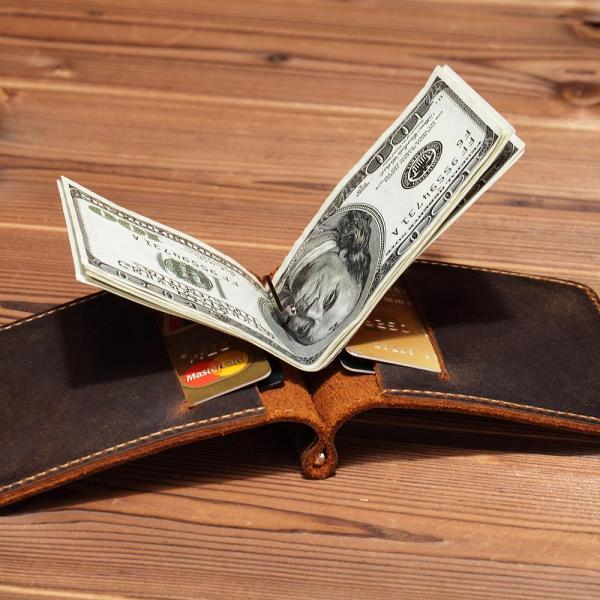 Handmade Genuine Leather Wallet billfold Leather Wallet Slim Bifold Wallet Bag For Mens