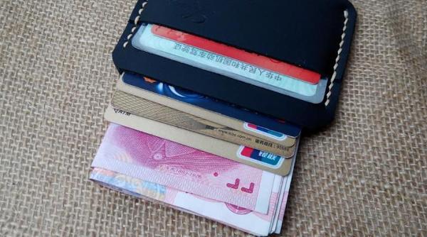 Black Leather Mens Slim Front Pocket Wallets Leather Cards Wallet for Men