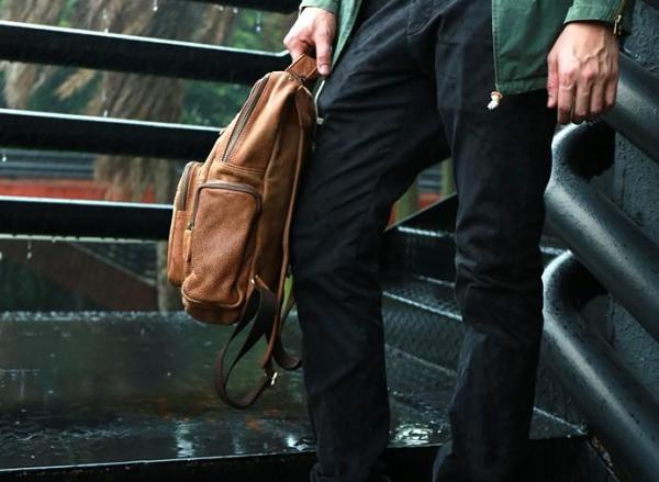 Cool Brown Mens Leather Backpack Travel Backpacks School Backpacks for men