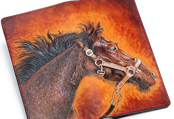 Handmade Leather Fine Horse Mens Chain Biker Wallet Cool Leather Wallet With Chain Wallets for Men