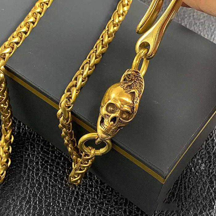 Cool Brass 18 Mens Lizard Skull Key Chain Pants Chain Wallet Chain Motorcycle Wallet Chain for Men