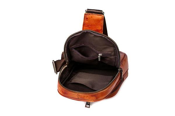Leather Mens Cool Sling Bag Crossbody Bag Chest Bag for men