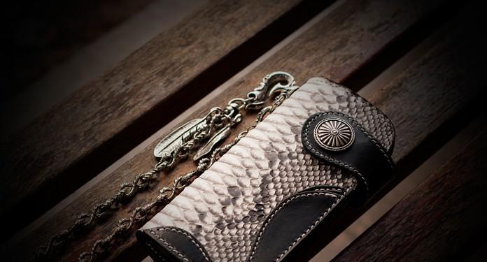 Handmade Leather Black Mens Chain Biker Wallet Cool Leather Wallet Long Clutch Wallets for Men