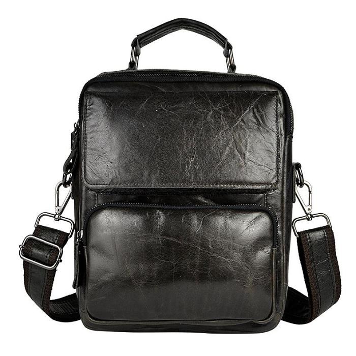 Cool Oiled LEATHER MENS Small Side Bag Small SHOULDER BAG HANDBAGS FOR MEN