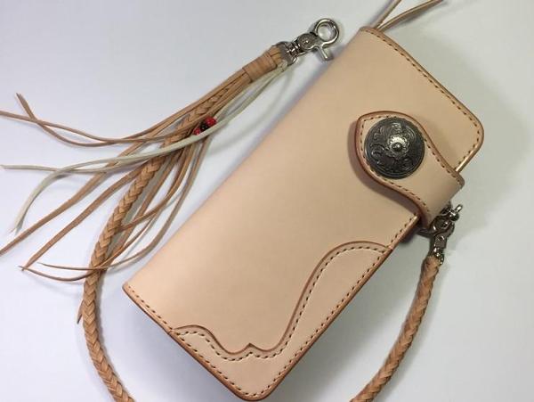 Handmade Leather Biker Wallet Mens Cool Chain Wallet Trucker Wallet with Chain