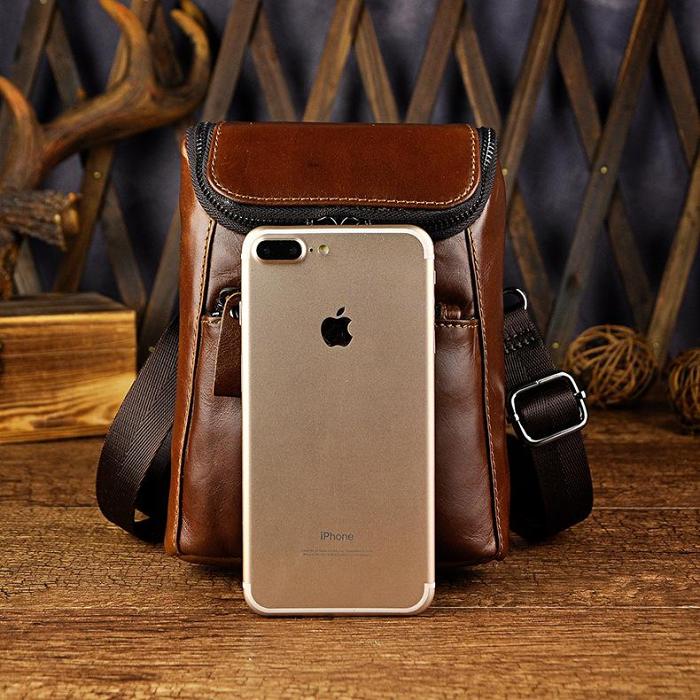 Leather Belt Pouch Mens Small Cases Waist Bag Hip Pack Belt Bag Fanny Pack Bumbag for Men